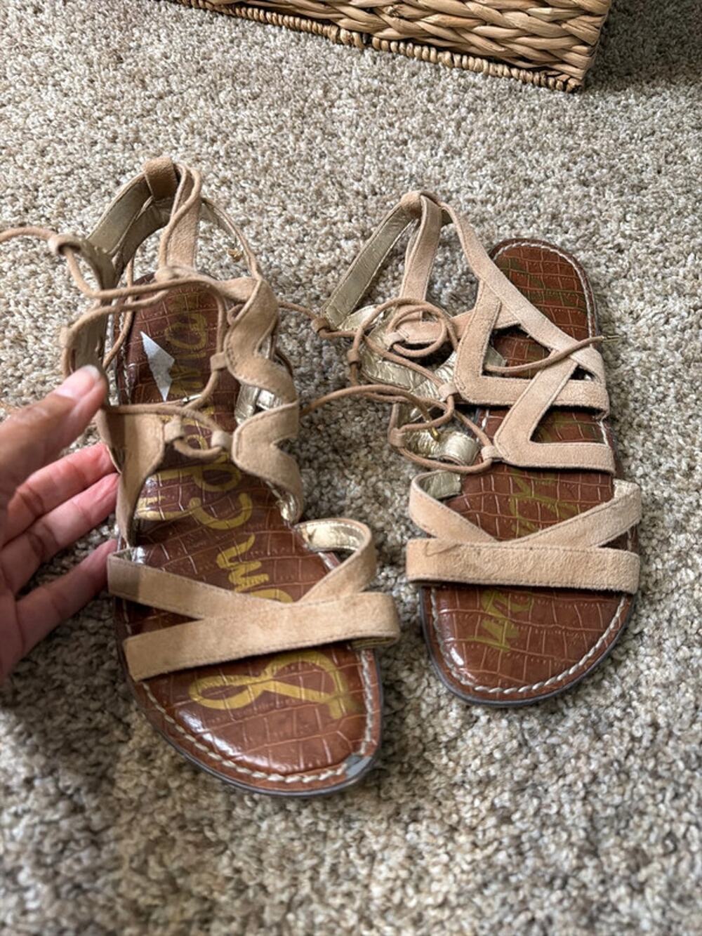 Sam Edelman leather gladiator sandals 8.5 beige 416